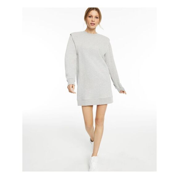 INC Dresses & Skirts - INC Womens Gray Long Sleeve Crew Neck Short Body Con Dress L